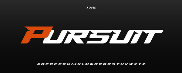 Race Font Logo Alphabet Vector Wide Geometric Letters Modern Typography, Bold Italic Typographic Design Title Text, Typo Racing Poster Headline, Type Symbol Logotype, Sharp Fonts. Vector Typeface