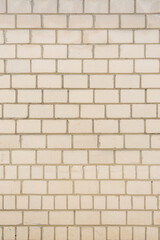 Old white brick wall texture background. Silicate brick blocks wall bg, ancient bricks fence