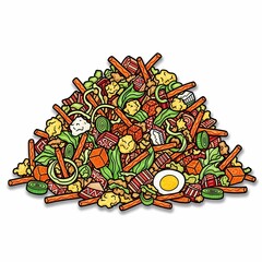 Vibrant and colorful heap of delicious fresh ingredients, perfect for healthy eating and culinary inspiration