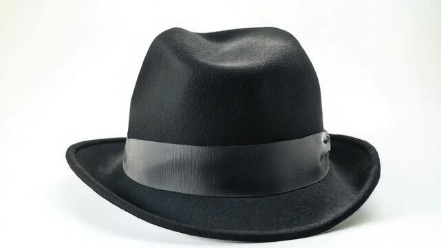 Video A simple black hat with a red bow on a white background, great for fashion or accessory s