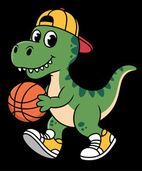 Funny Dino T-Rex Dinosaur Basketball