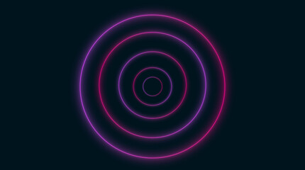 A modern abstract background featuring glowing pink and purple neon concentric circles on a dark surface. The soft gradients, luminous edges, and futuristic light design make it ideal for tech visuals