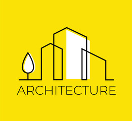 Abstract Line Art Architecture Real Estate Logo