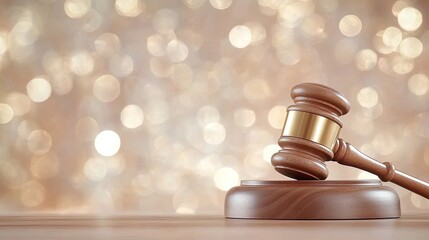 Wooden gavel rests beside a scale of justice on a clean white background, creating an ideal backdrop for legal services promotion
