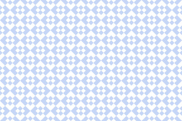 Abstract Seamless Geometric Checked Light Blue and White Pattern and Texture. 