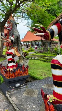Statue in Tirta Gangga. It is a former royal palace in eastern Bali, Indonesia

