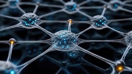 Illustration showcases a digital brain with glowing data points and neural connections, symbolizing artificial intelligence in a surrealistic style