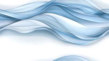 Obraz premium This captivating abstract design features smooth blue waves with luminous highlights, creating a serene atmosphere and ample copy space SEAMLESS PATTERN