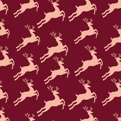 Festive Stylized Deer Pattern for Christmas Designs, Digital Backgrounds, Holiday Decor, and Textile Projects
