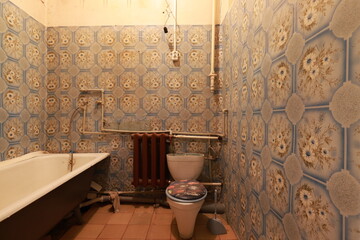 Old abandoned interior of a bathroom