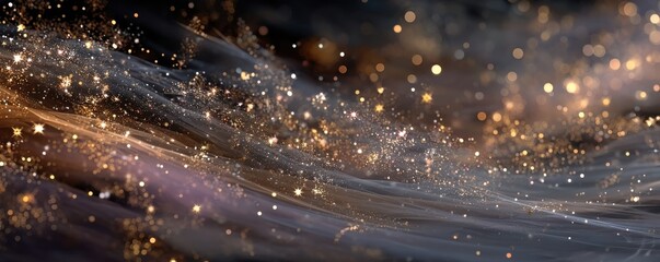 Naklejka premium Abstract golden sparkles and soft gradient background with bokeh lights for festive design