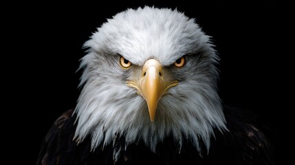 Majestic bald eagle portrait with eyes