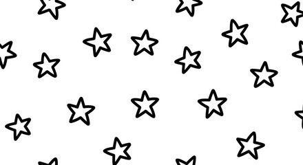 Fototapeta premium Seamless pattern design featuring simple five-pointed star shapes on white background