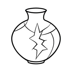 Transparent glass vase illustration vector with flowers