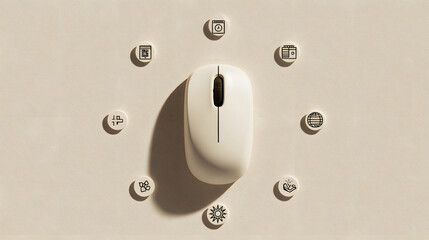 Minimalist Conceptual Masterpiece: A Captivating Digital Journey with a Computer Mouse