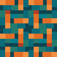Seamless Editable Geometric Colored Pattern 