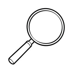 Magnifying glass icon with transparent optical lens, a vector search tool isolated on white for discovery and exploration