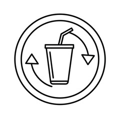 Vector illustration of a coffee cup icon for hot beverage drink container