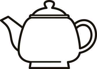 Obraz premium Teapot Kitchen Utensil Outline Vector