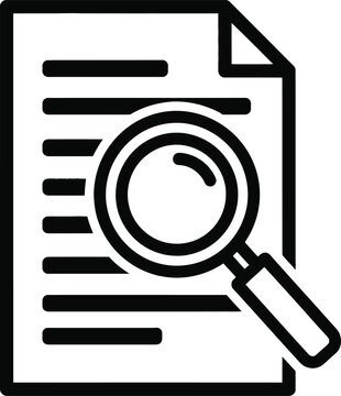 Document Search Magnifying Glass Vector Icon