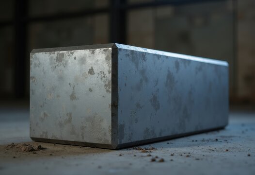 Strong Titanium in Subtle Light Gray Elevating Industrial Strength in Modern Artistry