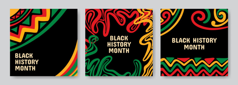 Set of Black history month African American history celebration vector illustration - Powered by Adobe