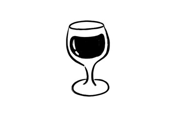 Hand-Drawn Christmas Clipart Wine glass drawing isolated on transparent background