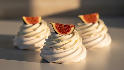 Elegant Pavlova Dessert with Fresh Fruits in Gourmet Editorial Style