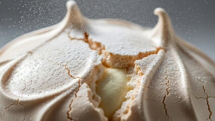 Elegant Pavlova Dessert with Fresh Fruits in Gourmet Editorial Style