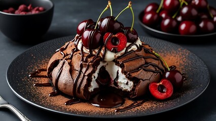 Elegant Pavlova Dessert with Fresh Fruits in Gourmet Editorial Style