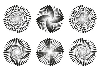 Dynamic Circle Burst  Vector Elements Set  Fade out
