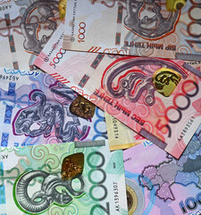 some current banknotes of Kazakhstan