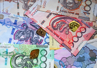 some current banknotes of Kazakhstan