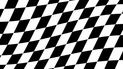 Obraz premium Abstract Black and White Checkered Rhombus Pattern Background