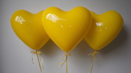3D yellow heart balloon set for weddings, birthdays, and Valentine&acirc;&euro;&trade;s Day. 