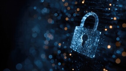 Digital security and data privacy lock symbol for data privacy day design