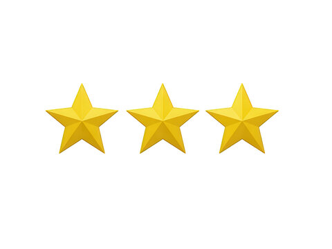 3d yellow star isolated on transparent background