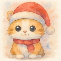 S&uuml;&szlig;es Winter Katzen Design  - Weihnachts Illustration - Winterzeit Wallpaper - S&uuml;&szlig;es Tier Bild - Katzen Hintergrundbild