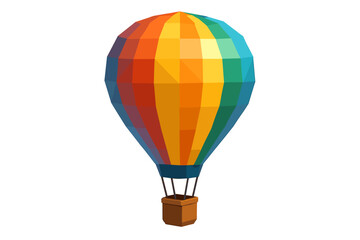 Naklejka premium Colorful geometric hot air balloon on white background