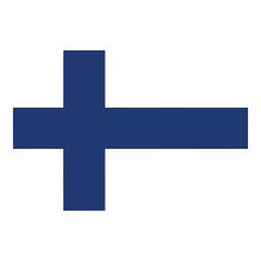 Fototapeta premium Finnish flag on white background, nordic country symbol, patriotism