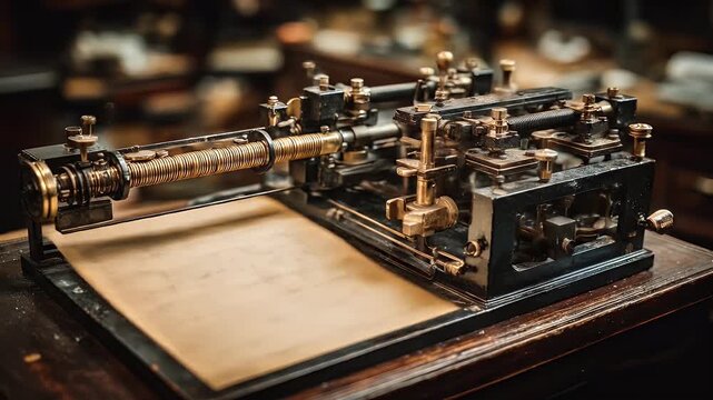 Vintage Telegraph Machine - A Detailed Look at Communication History.