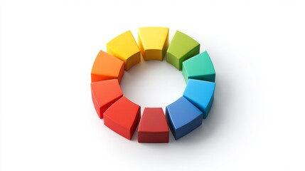 Fototapeta premium 3D Color Wheel Icon on White Background