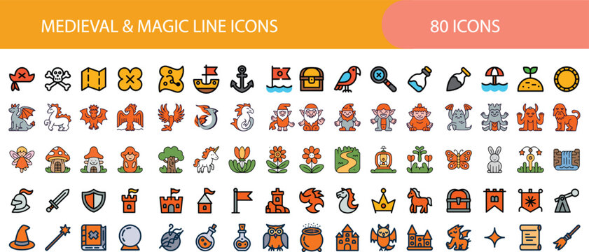 Medieval Fantasy and Magic RPG Icons