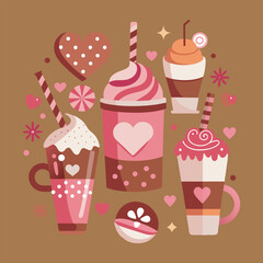 A charming vector design beverage set 2