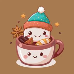 A cozy winter themed vector illustration 3