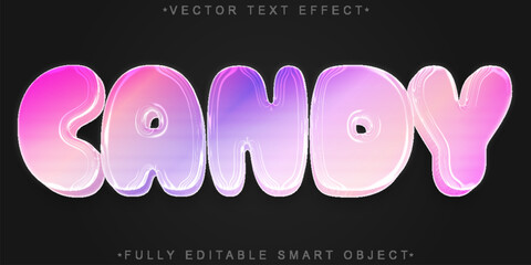 Candy Sugar Gum Sweet Treat Vector Fully Editable Smart Object Text Effect