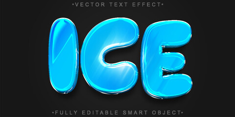 Ice Cold Frozen Winter Snow Vector Fully Editable Smart Object Text Effect