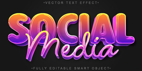 Social Media Digital Content Vector Fully Editable Smart Object Text Effect