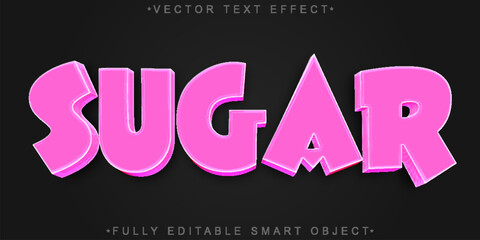Candy Sugar Gum Sweet Treat Vector Fully Editable Smart Object Text Effect