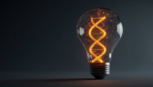 Exploring The Intersection Of Biomedical Engineering, Biology, And Medical Technology In Abstract Light Bulb Artworks. - Powered by Adobe